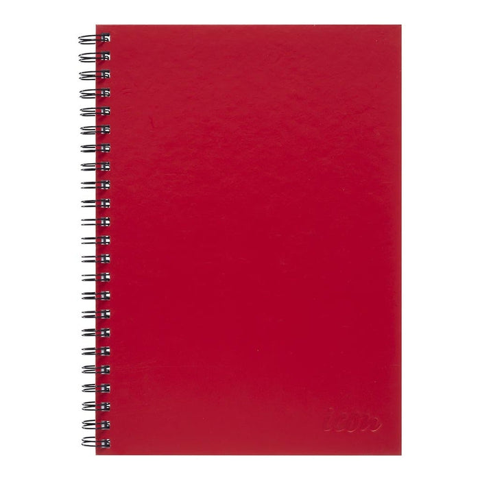Icon A4 200 pages Hard Cover Spiral Bound Notebook - Red Cover x 3's pack FPISNBHC005