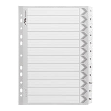 Icon A4 Cardboard Indices with Reinforced Tabs 1-12 - White FPIF625