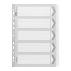 Icon A4 Cardboard Indices with Reinforced Tabs, 5 Tabs, White FPIF620