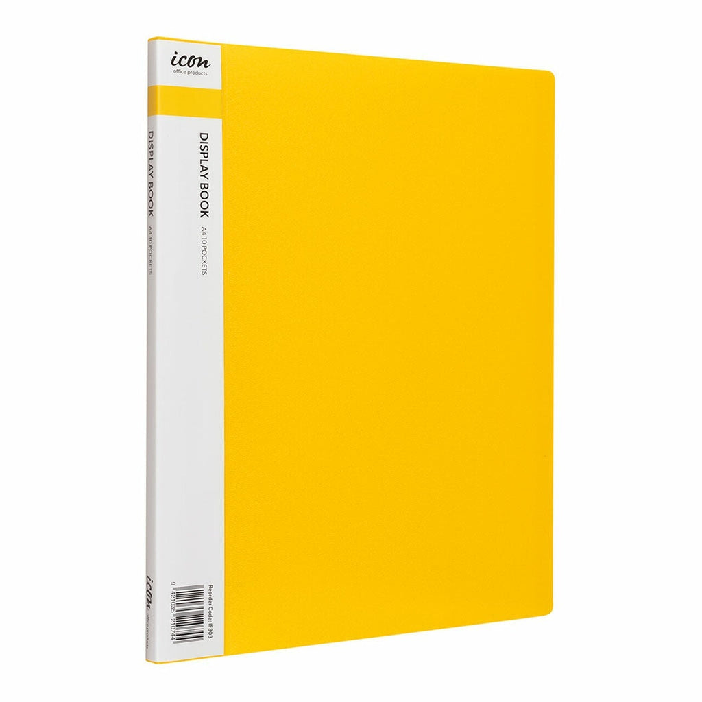 Icon A4 Display Book 10 Pocket Yellow Display Books — Discount Office