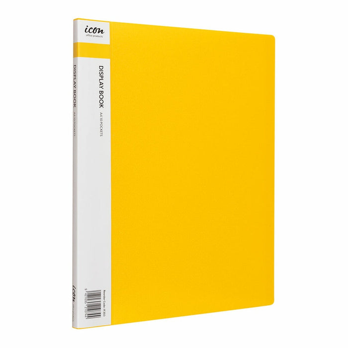 Icon A4 Display Book 10 Pocket Yellow FPIF303