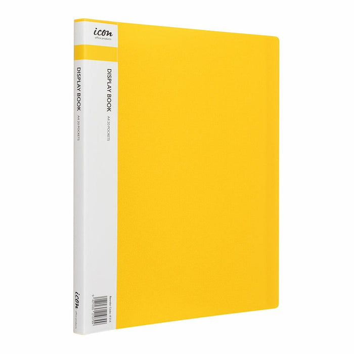 Icon A4 Display Book 20 Pocket Yellow FPIF314