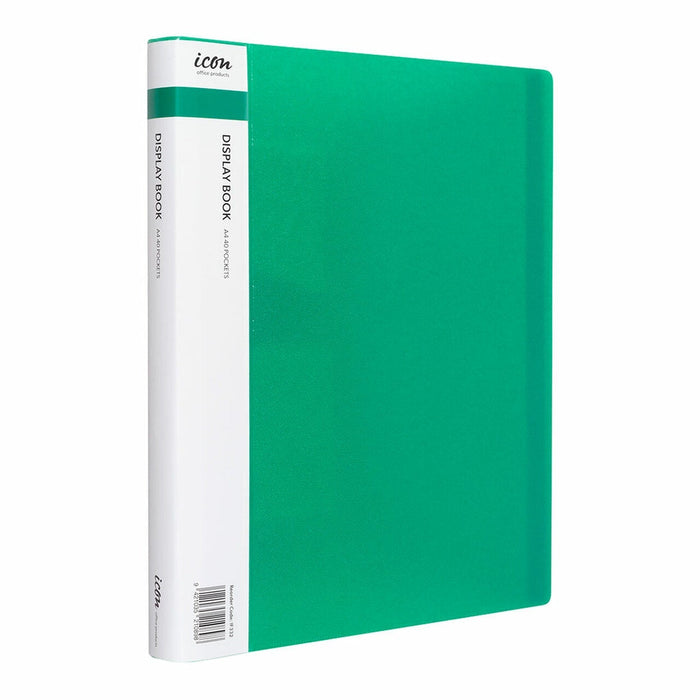 Icon A4 Display Book 40 Pocket Green FPIF332