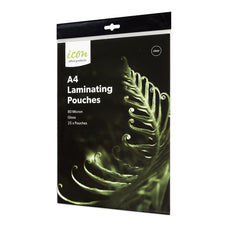 Icon A4 Gloss 80mic Laminating Pouches, Pack of 25 FPLAMA425