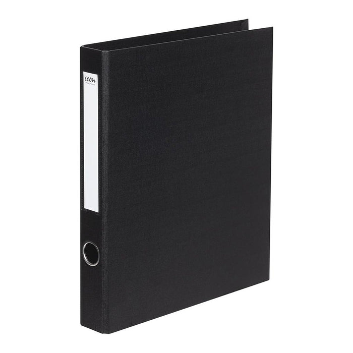 Icon A4 Linen-Look Ring Binder 2/26mm - Black FPIF240