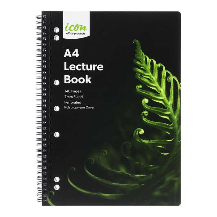 Icon A4 Polypropylene Cover Spiral Bound Lecture Notebook 140 pages x 3's pack FPISNBPP007