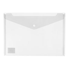 Icon A4 Polypropylene Document Wallet, Button Closure, Clear FPIF464