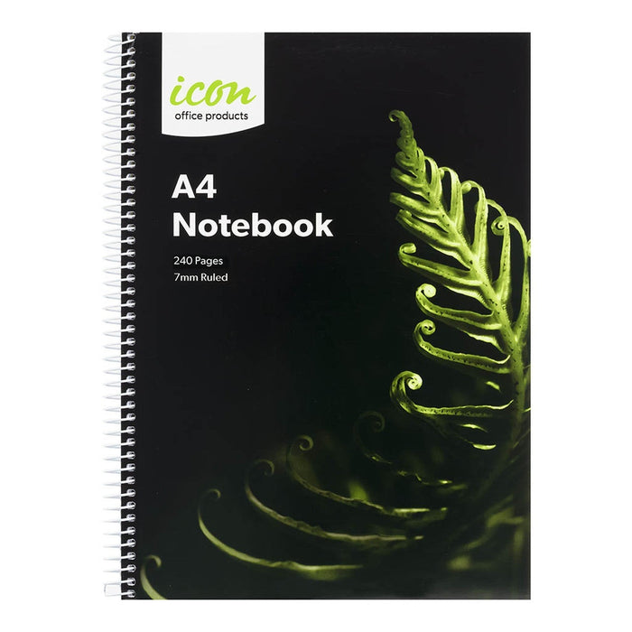 Icon A4 Spiral Bound Soft Cover Notebook 240 pages x 3's pack FPISNBSC002