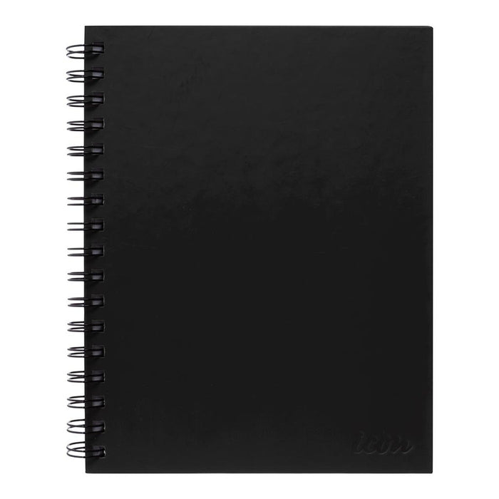 Icon A5 200 pages Hard Cover Spiral Bound Notebook - Black Cover x 3's pack FPISNBHC001