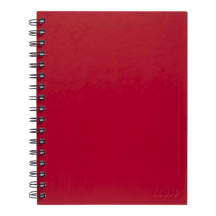 Icon A5 200 pages Hard Cover Spiral Bound Notebook - Red Cover x 3's pack FPISNBHC002