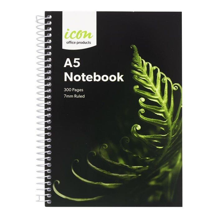 Icon A5 Spiral Bound Soft Cover Notebook 300 pages x 3's pack FPISNBSC004