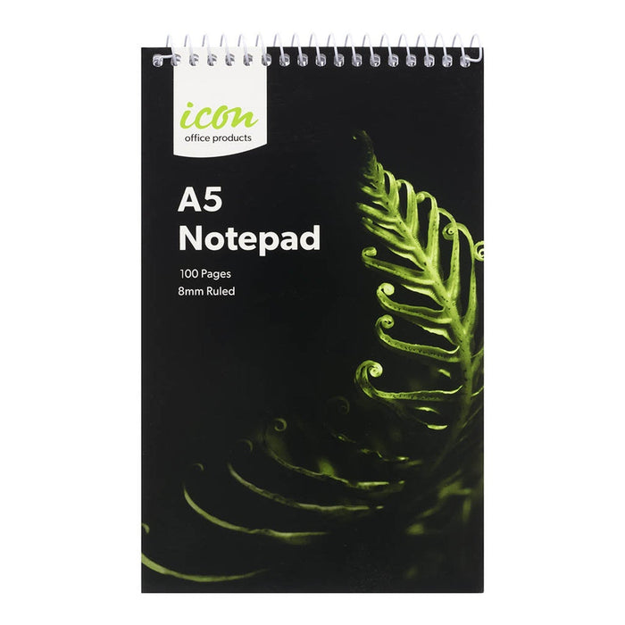 Icon A5 Spiral Bound Soft Cover Notepad 100 pages x 3's pack FPISNPSC001