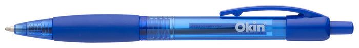 Icon Ballpoint Retractable Pen with Grip Medium Tip Blue Pens x 10's pack FPIBPRGBLUE