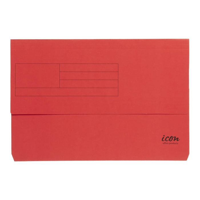 Icon Foolscap Document Wallet Red FPIF441