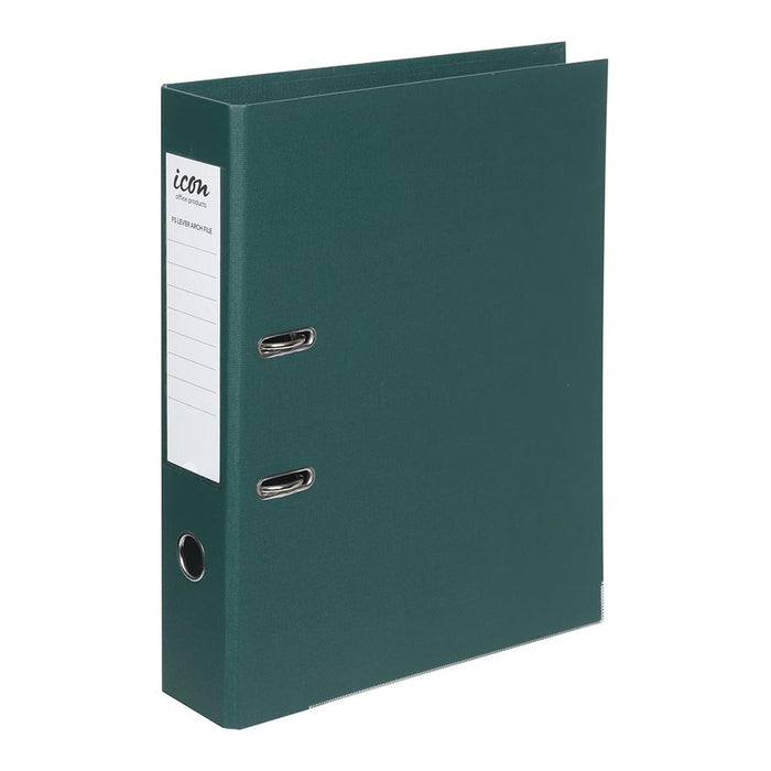 Icon Foolscap Lever Arch File Linen Forest Green FPIF222
