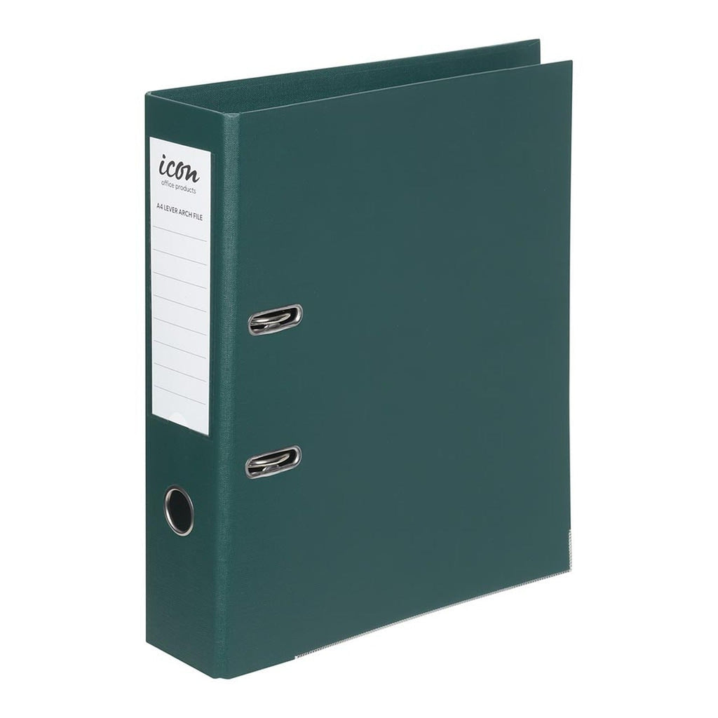 Icon Lever Arch File A4 Linen Forest Green | Files & Folders — Discount ...