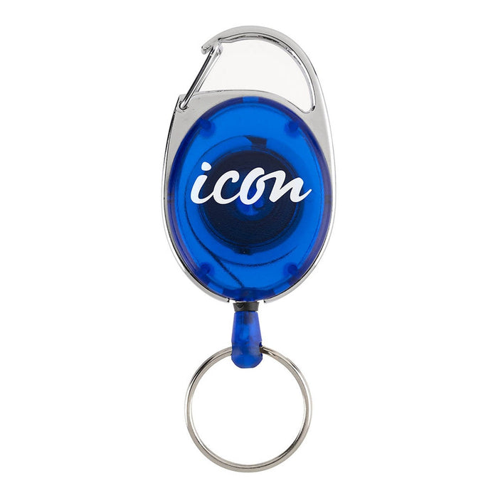 Icon Retractable Snap Lock Key and ID Card Holder - Blue x pack of 50 FPIKHBLU