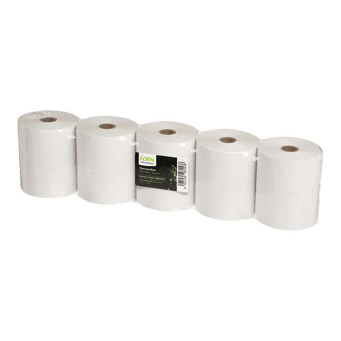 Icon Thermal Rolls 80mm x 70mm, Pack of 5 FPITR80X70