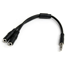 ion to 2x 3 Position 3.5mm Headset Splitter Adapter - M/F - Headphone / Microphone Combo Jack Splitter - Y Cable IM1709263