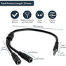 thumbnail image 2 of Eightwood 3.5mm Headset Splitter Adapter Cable - 4-Position Female To 2x 3-Pin Male 2 of 6