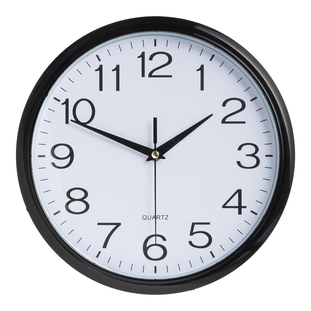 Italplast Wall Clock, 30cm, Black/White | Clocks — Discount Office