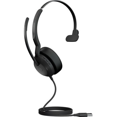 Jabra Evolve2 50 Headset - Mono - USB Type A - Wired/Wireless - Bluetooth - 3000 cm - 20 Hz - 20 kHz - On-ear - Monaural - Supra-aural - 170 cm Cable - MEMS Technology, Noise Cancelling Microphone - Noise Canceling IM5700571