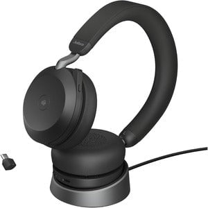 Jabra Evolve2 75 Headset - Stereo - USB Type C - Wireless - Bluetooth - 3000 cm - 20 Hz - 20 kHz - On-ear - Binaural - Ear-cup - MEMS Technology Microphone - Noise Canceling - Black IM5320756