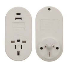 Jackson Inbound Travel Adaptor with 1x USB-A, 1x USB-C (2.1A) Charging Ports, Converts Plugs for use in NZ/AUS CDPTA878USB3C
