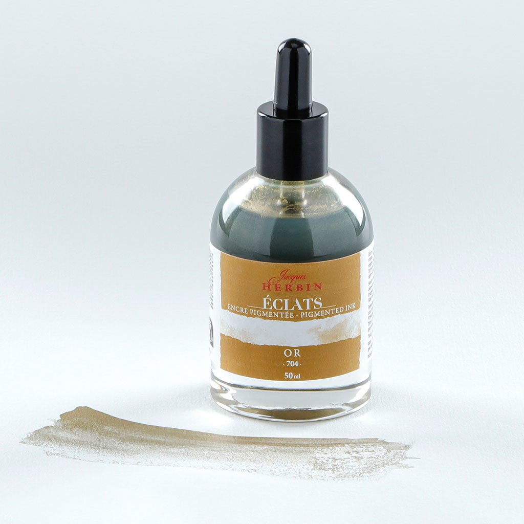 Jacques Herbin Eclats Pigmented Ink Gold 50ml | Herbin — Discount Office