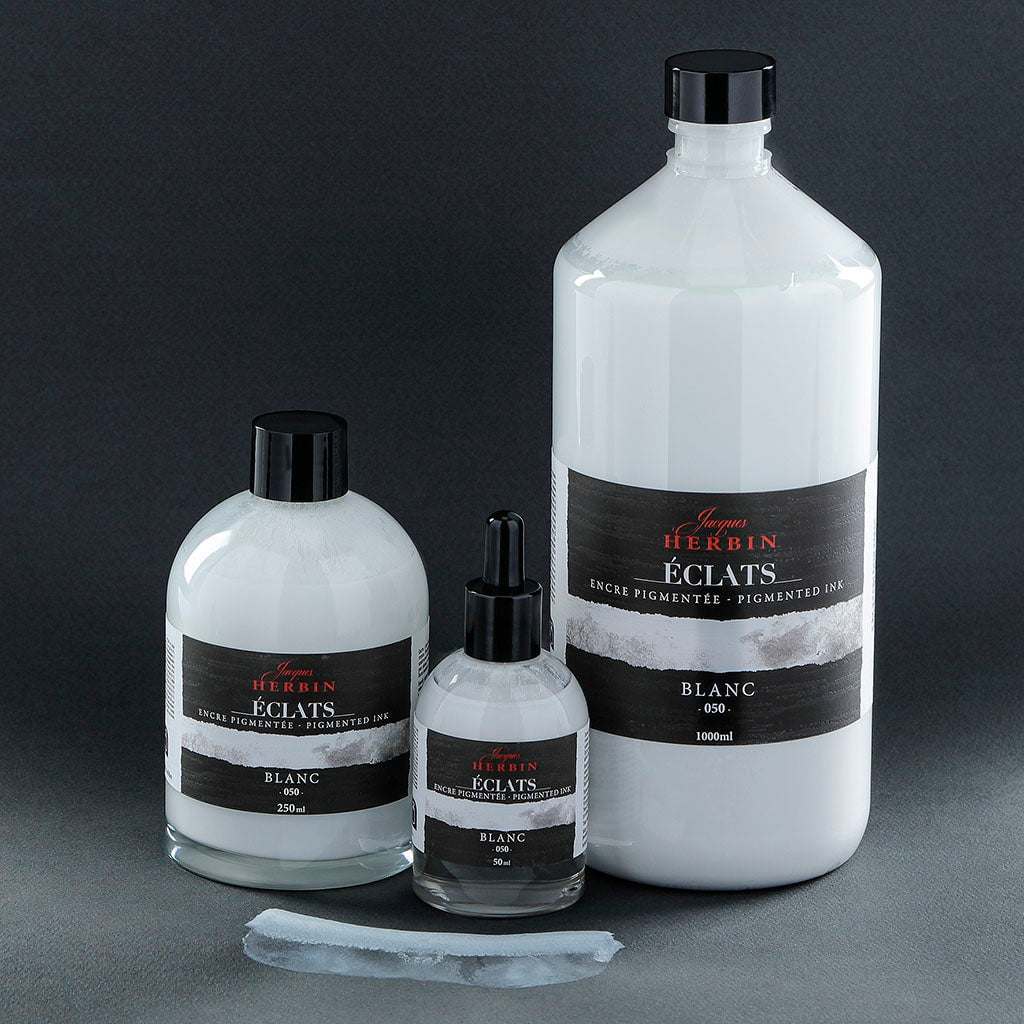 Jacques Herbin Eclats Pigmented Ink White 50ml | Herbin — Discount Office