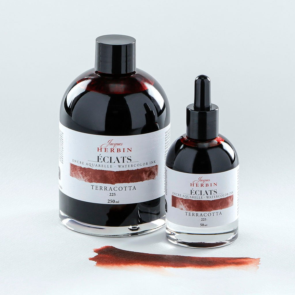 Jacques Herbin Eclats Watercolour Ink 225 Terracotta 50ml | Herbin ...