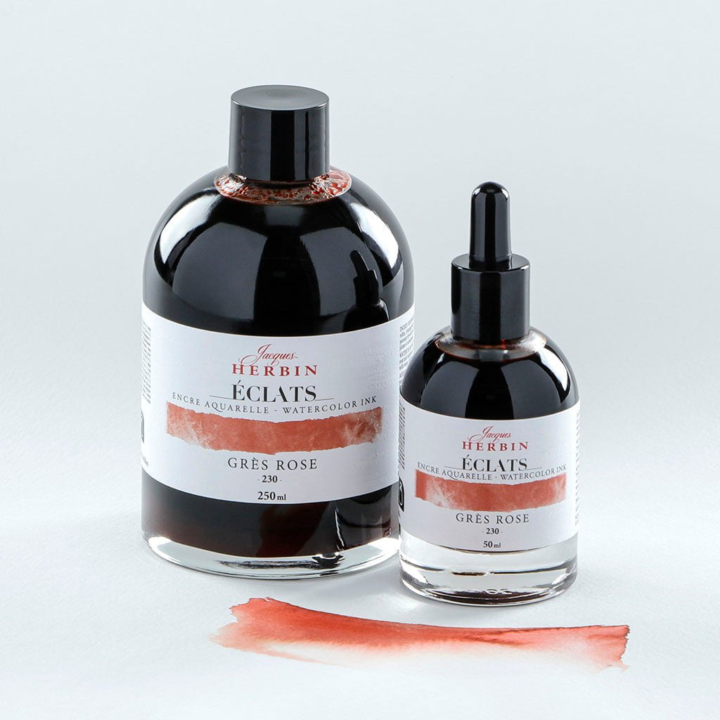 Jacques Herbin Eclats Watercolour Ink 230 Pink Sandstone 50ml | Herbin ...
