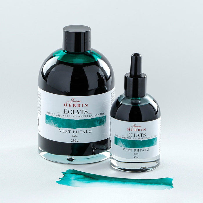 Jacques Herbin Eclats Watercolour Ink 525 Phthalo Green 50ml FPC16525T