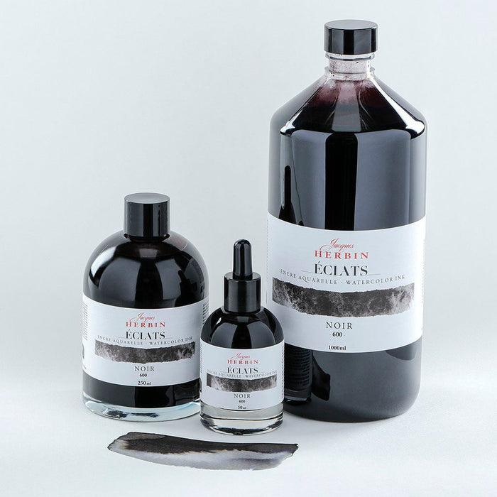 Jacques Herbin Eclats Watercolour Ink 600 Black 250ml FPC18600T