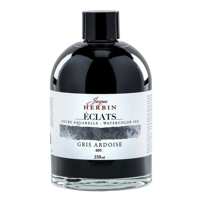 Jacques Herbin Eclats Watercolour Ink 605 Slate Grey 250ml FPC18605T