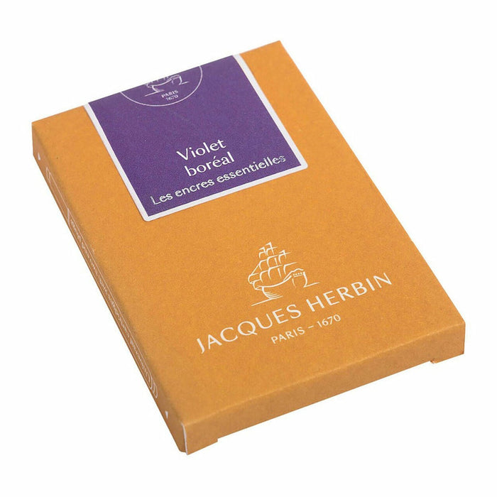 Jacques Herbin Essential Ink Cartridge Violet Boreal, Pack of 7 FPC11073JT