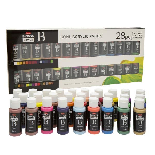 Jasart Byron Acrylic Paint Set of 28 x 60ml JA0082580