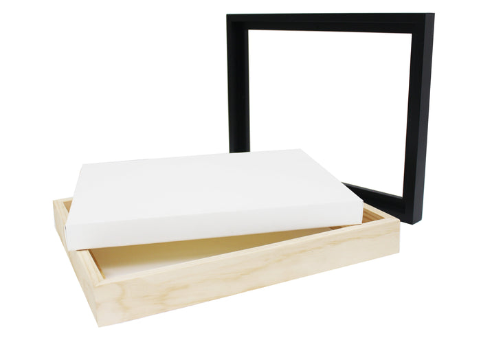 Jasart Floater Frames 12x12" Natural, 19mm Thin Edge, Pack of 5 JA0029000