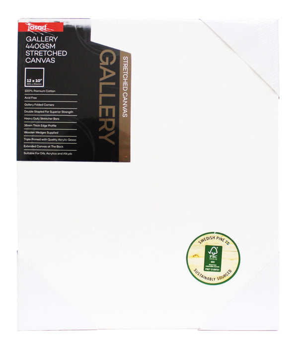 Jasart Gallery Art Canvas 10x12", Pack of 6, 38mm Thick Edge 440gsm JA0013730