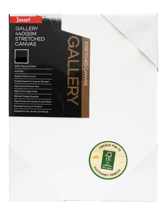 Jasart Gallery Art Canvas 16x20", Pack of 6, 38mm Thick Edge 440gsm JA0013770