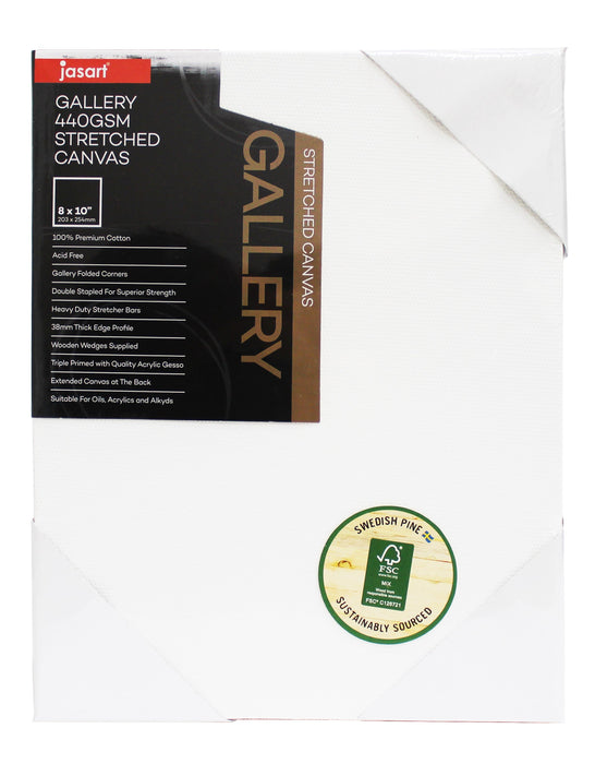 Jasart Gallery Art Canvas 8x10", Pack of 6, 38mm Thick Edge 440gsm JA0013710