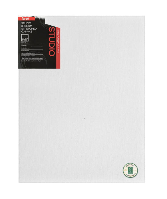 Jasart Studio Art Canvas 18x24", Pack of 6, 38mm Thick Edge 380gsm JA0013540