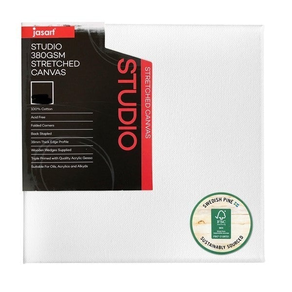 Jasart Studio Art Canvas 6x6", Pack of 6, 38mm Thick Edge 380gsm JA0013430