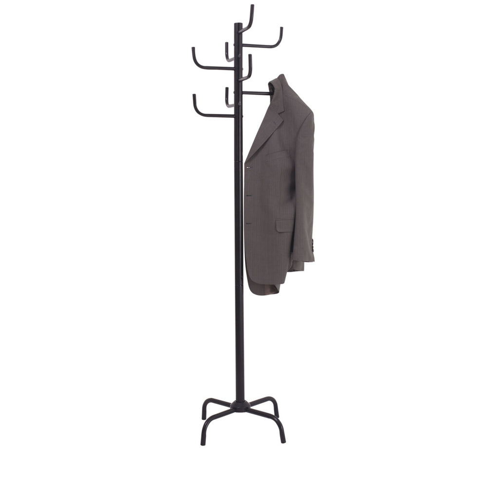 Jastek Coat Rack Stand 8 Hooks, Black | Coat Racks — Discount Office