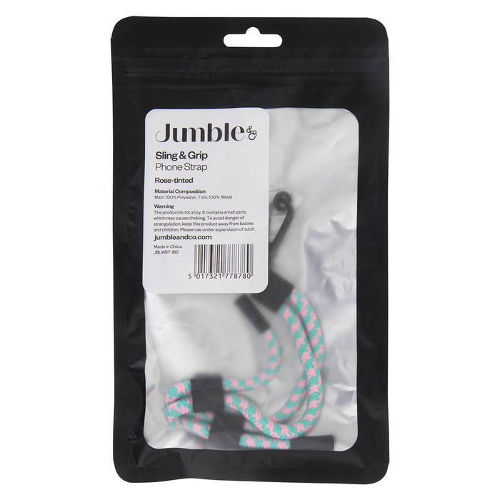 Jumble & Co Sling & Grip Phone Strap, Pink/Teal CX1001232