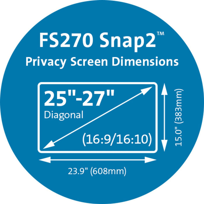 Kensington FS270 Snap2 Privacy Screen for 25–27” Widescreen Monitors AOK58400WW
