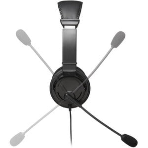 Kensington Hi-Fi Headphones with Mic - Stereo - Mini-phone (3.5mm) - Wired - Over-the-head - Binaural - Circumaural - 182.9 cm Cable - Noise Cancelling Microphone - Noise Canceling - Black IM4443291