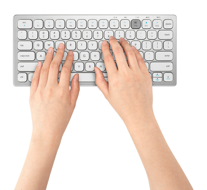 Kensington Multi-Device Dual Wireless Compact Keyboard Silver, Up To 3 Devices AOK75504US