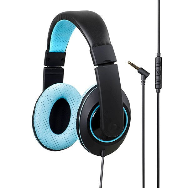 Kensington Over Ear Headphones with Inline Mic and Volume Control Blue AO33471BL