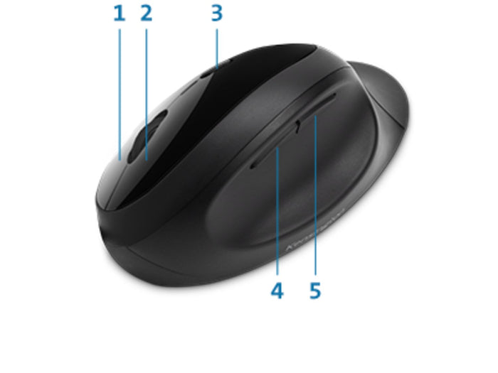 Kensington Pro Fit Ergo Dual Wireless Desktop Set, Keyboard & Mouse, Black, Wrist Support, Ergonomic AOK75406US